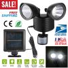 Solar Lights 22LEDs Outdoor Security Lights Motion Sensor IP44 Water-Resistant 360° Rotatable Dual Heads Solar Wall Light for Entryways Stairs Yard Ga