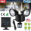 Solar Lights 22LEDs Outdoor Security Lights Motion Sensor IP44 Water-Resistant 360° Rotatable Dual Heads Solar Wall Light for Entryways Stairs Yard Ga