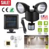 Solar Lights 22LEDs Outdoor Security Lights Motion Sensor IP44 Water-Resistant 360° Rotatable Dual Heads Solar Wall Light for Entryways Stairs Yard Ga