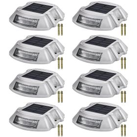 VEVOR Driveway Lights Solar Driveway Lights with Screw Solar Deck Lights Outdoor Waterproof Wireless Dock Lights 6 LEDs for Path Warning Garden W