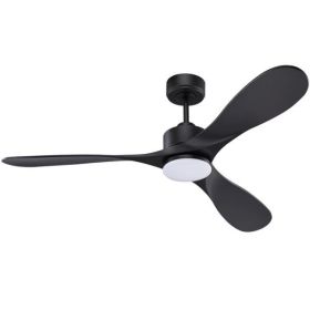 52' Smart Ceiling Fans with Lights Remote,Quiet DC Motor,Modern Black Outdoor Indoor Ceiling Fan,High CFM 6-Speed,Controlled by WIFI Alexa,APP