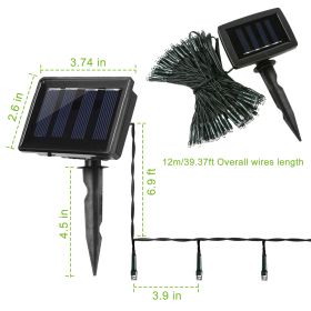 12M 100 LEDs Solar String Fairy Lights Outdoor String Lamps Garden Xmas Decor Lamp (Option: CoolWH)