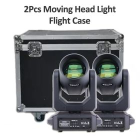 2Pcs/lot LED Moving Head Light 200W Beam+Spot+18 Rotating Prisms+Rainbow Effect Dj Stage Light Effect Light Disco Wedding Bar (Color: 2Pcs Flight Case, Plug Type: UK Plug)